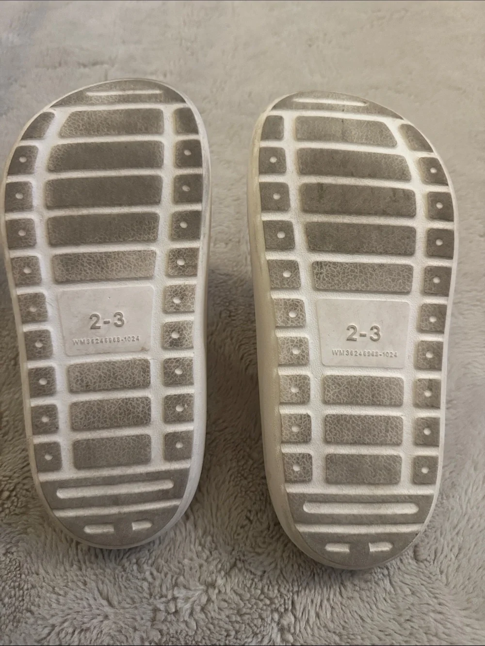 Kids White Double-Buckle Slides